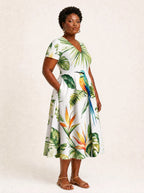 "Ndege" V Neck Midi Dress Promo