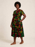 "Nairobi" V Neck Midi Dress