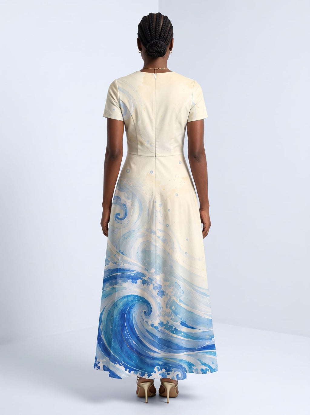 "Samaki" Short Sleeve Maxi Dress