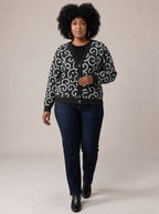 "Duara" Cardigan — three-quarter view on model