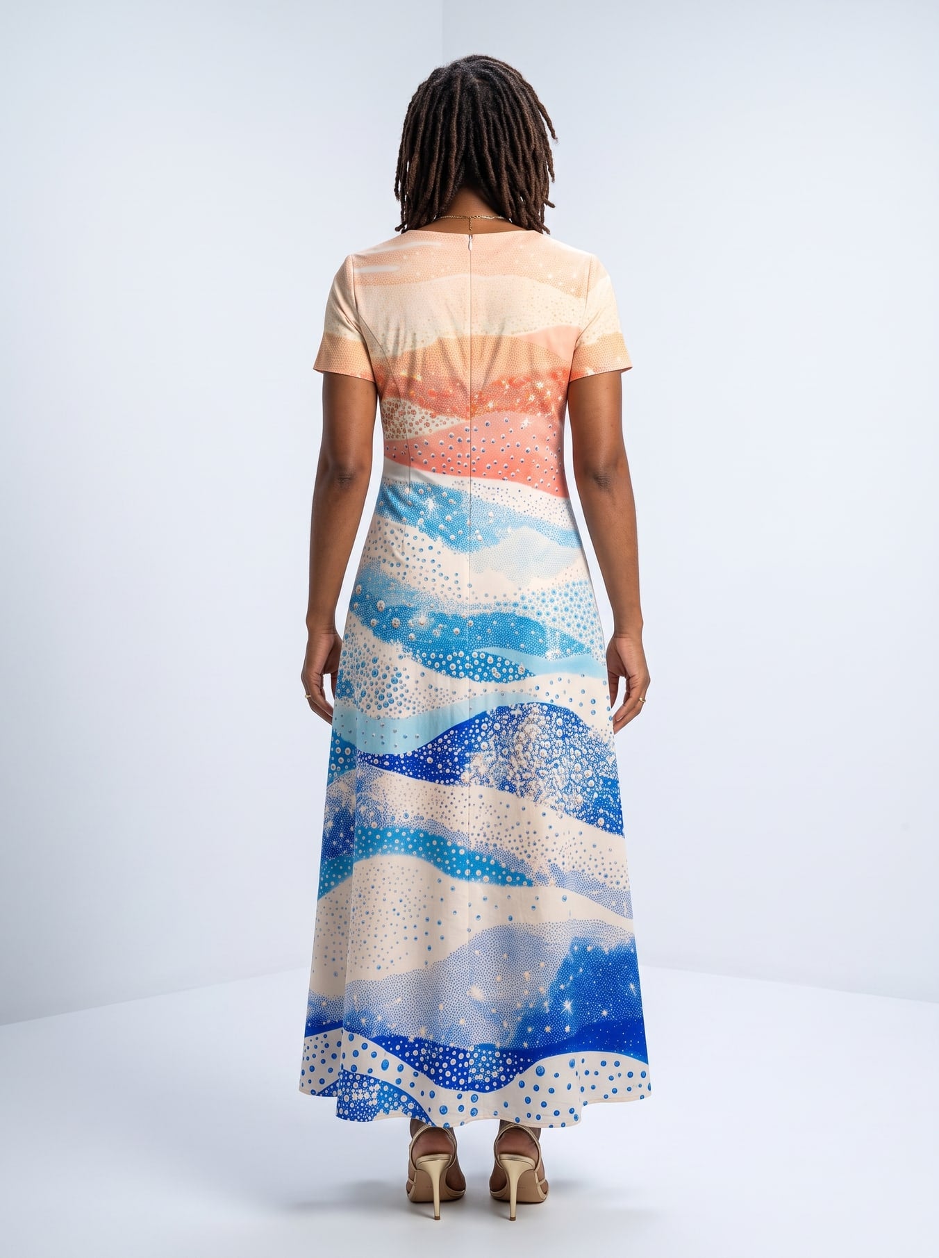 "Maji" Short Sleeve Maxi Dress