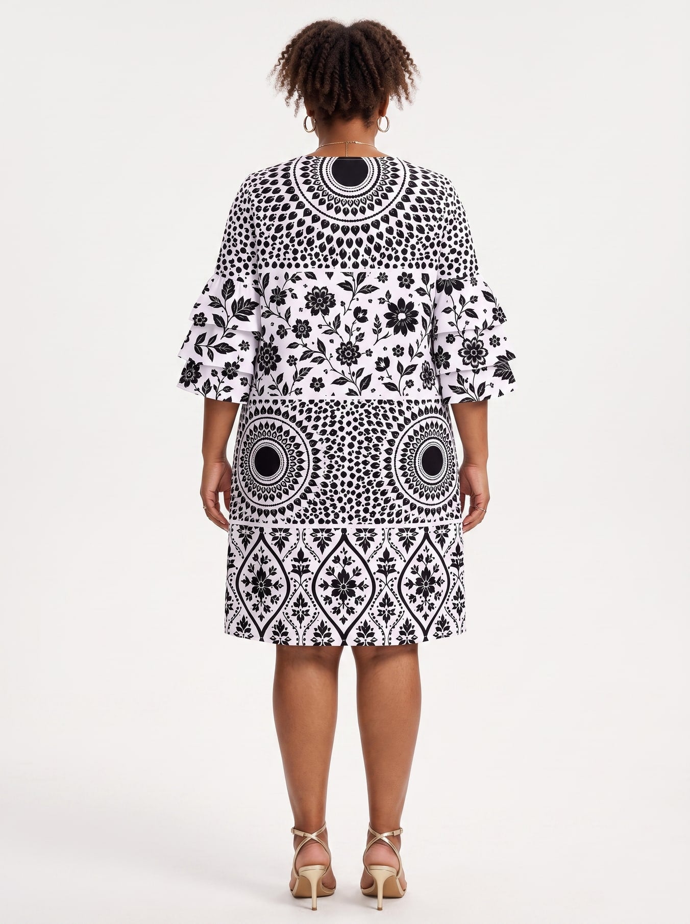 "Mwanga" Stacked Ruffle Sleeve Dress