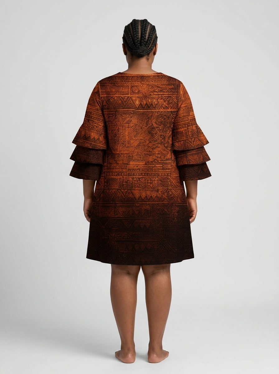 Black Girl Magic Stacked Ruffle Sleeve Dress