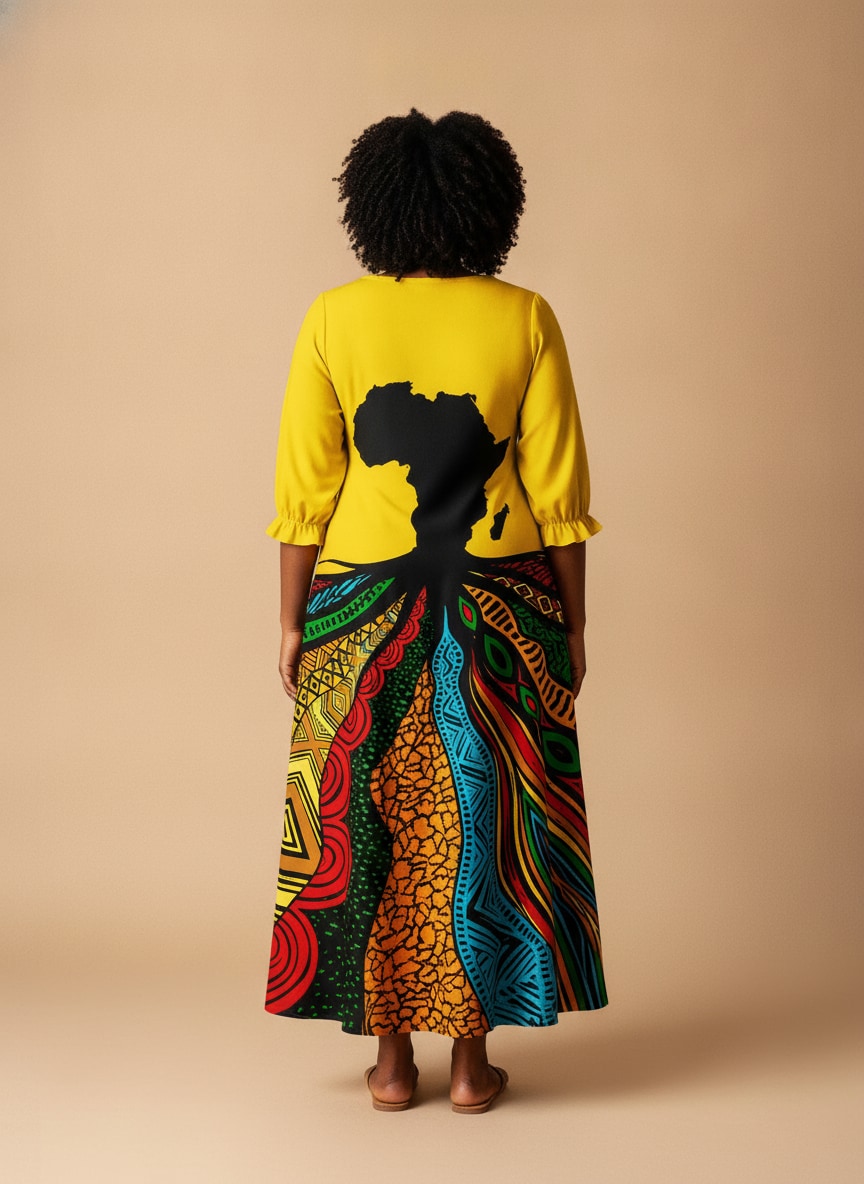 "Mzizi" Long Sleeve Maxi Dress