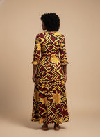 Burgundy Sheba Long Sleeve Maxi Dress