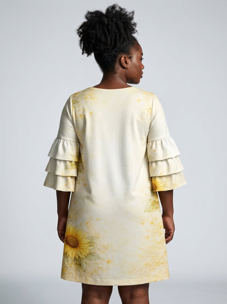 "Jua" Stacked Ruffle Sleeve Dress