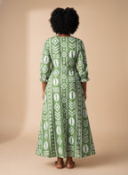 Oshun Verde Long Sleeve Maxi Dress