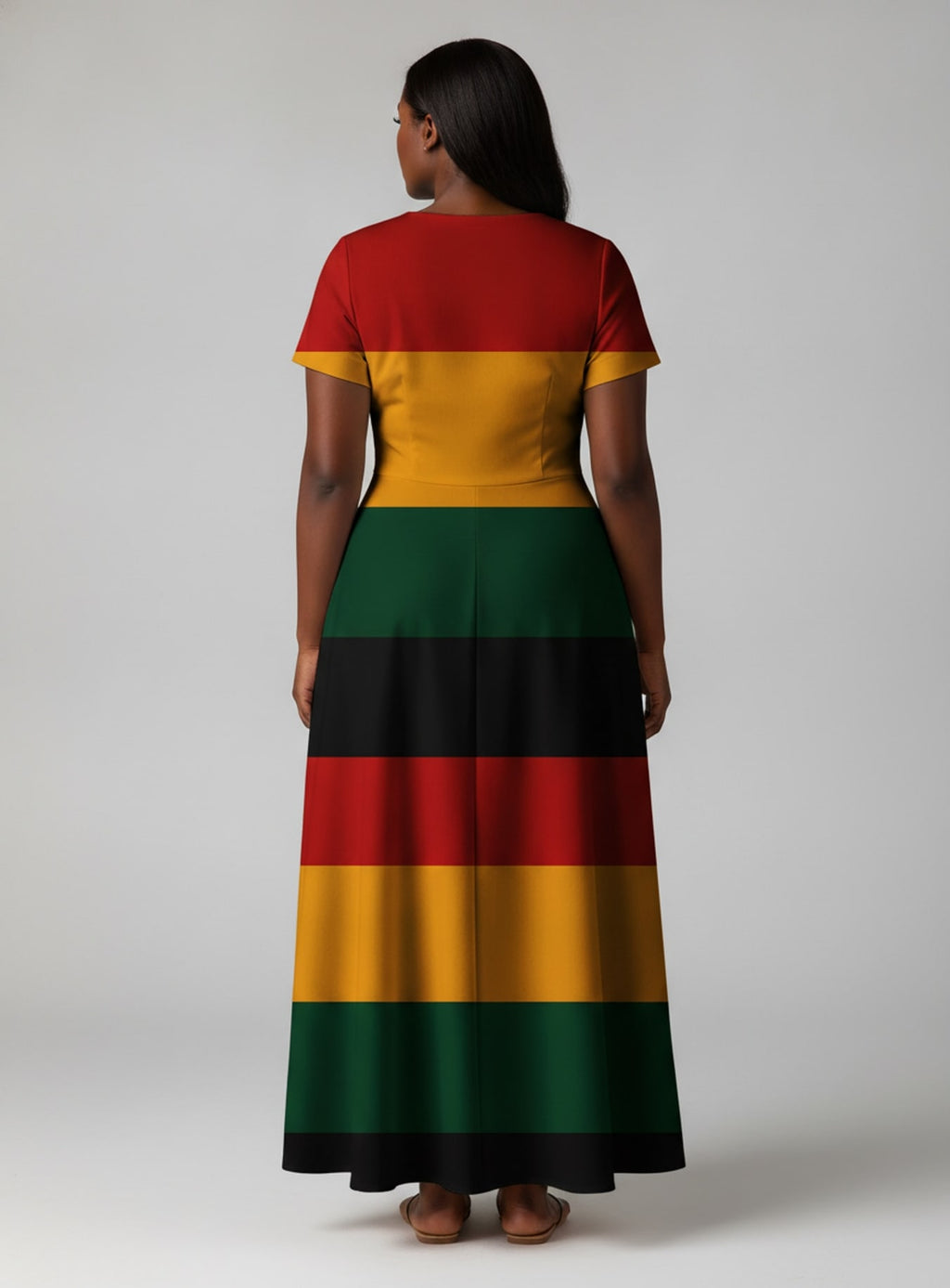 "Accra" Short Sleeve Maxi Dress
