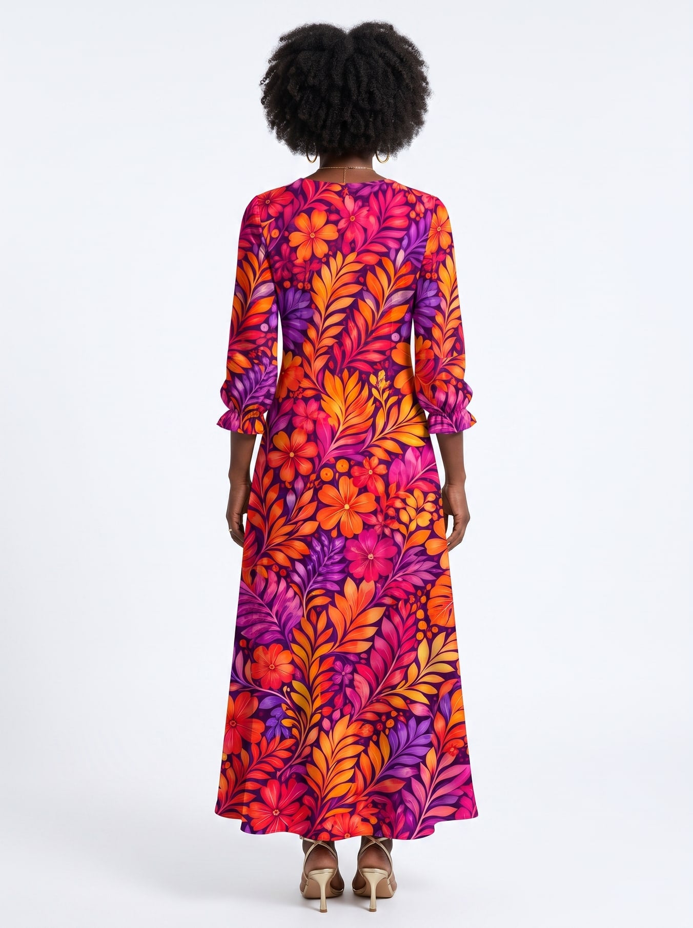 "Waridi" Long Sleeve Maxi Dress