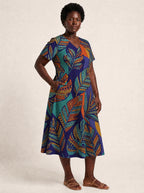 "Majani" V Neck Midi Dress