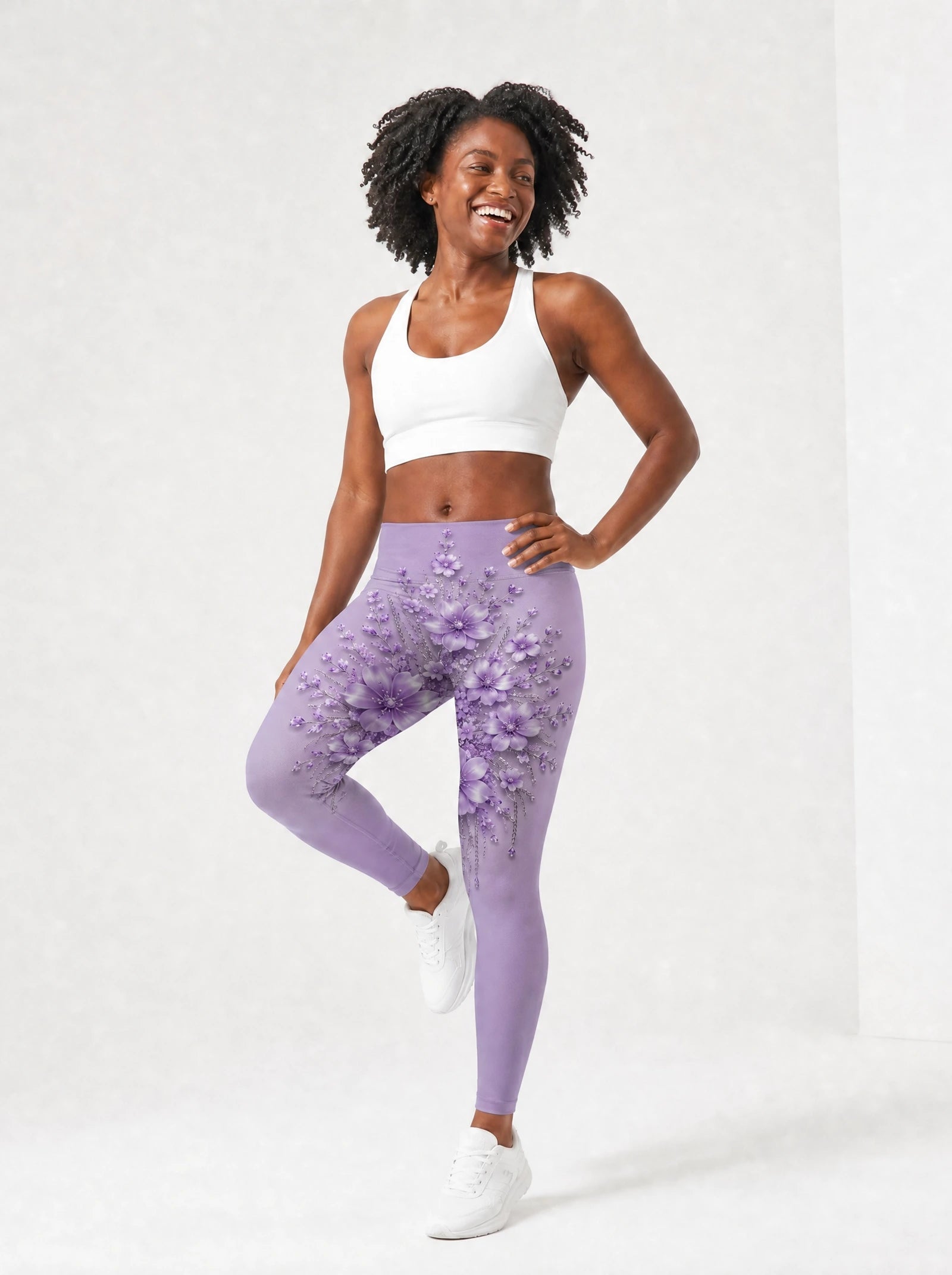"Zambarau" Leggings — full body view on model