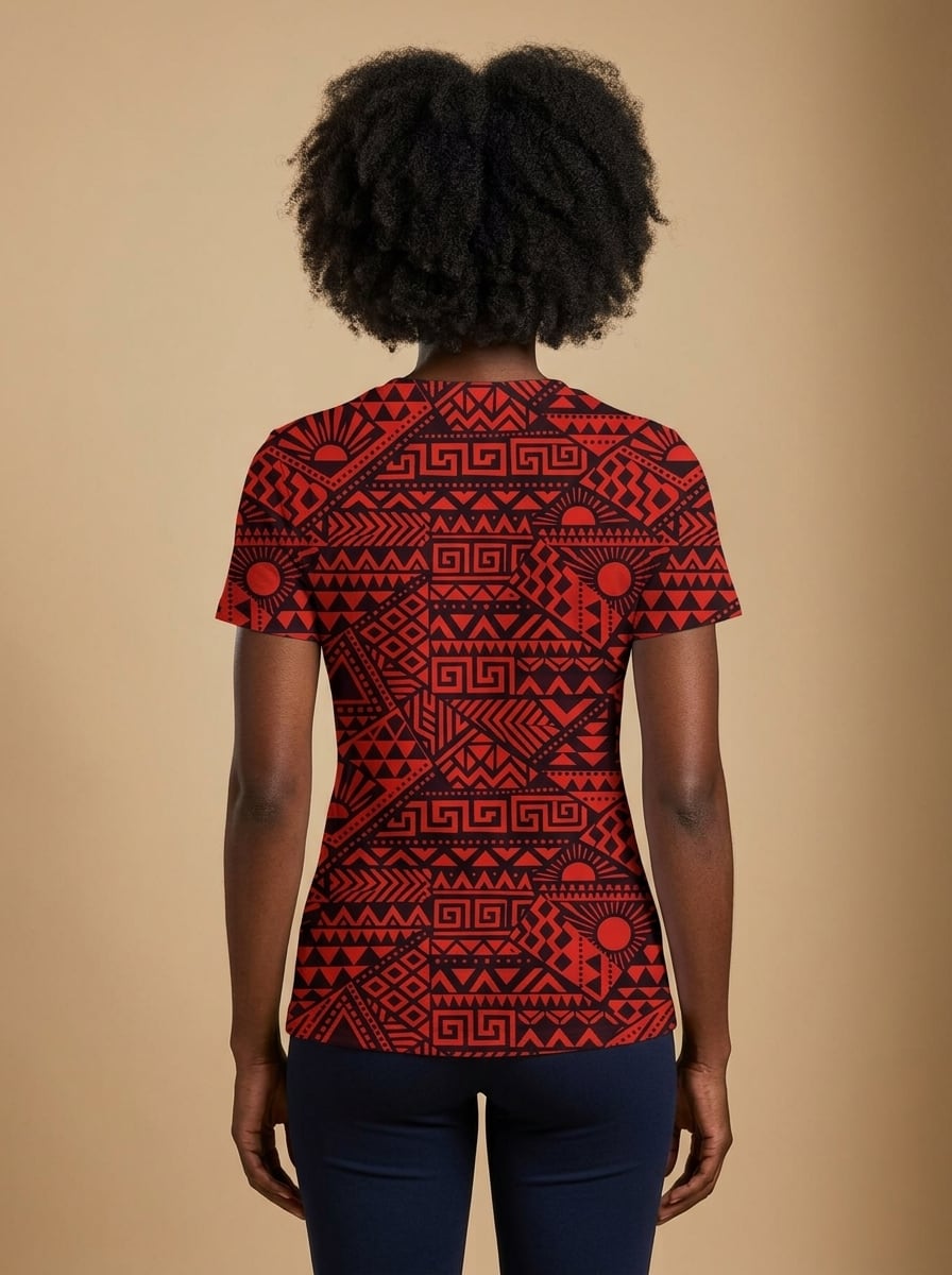 "Shaka" Burgundy V-Neck T-Shirt