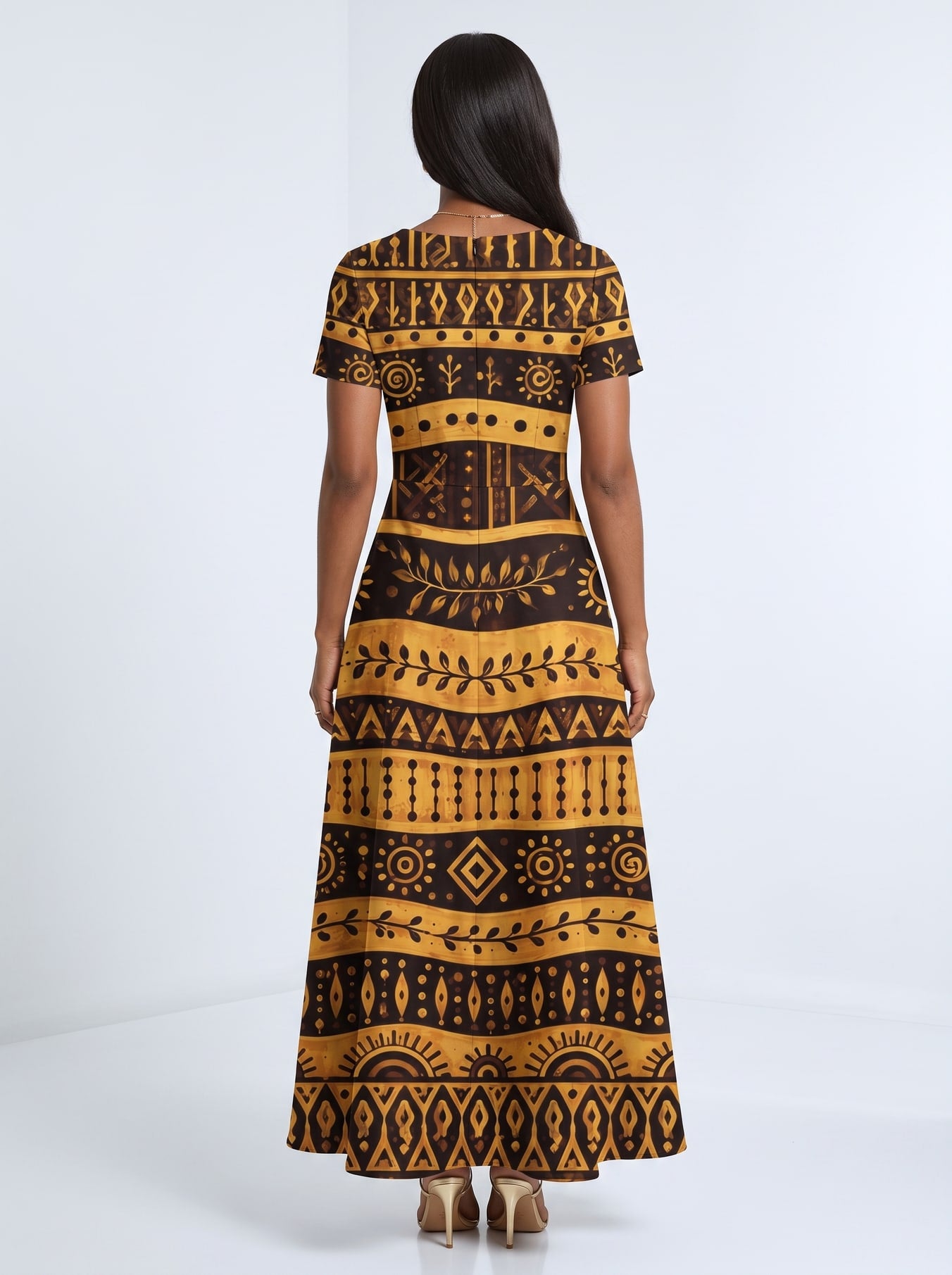 Baraka Short Sleeve Maxi Dress