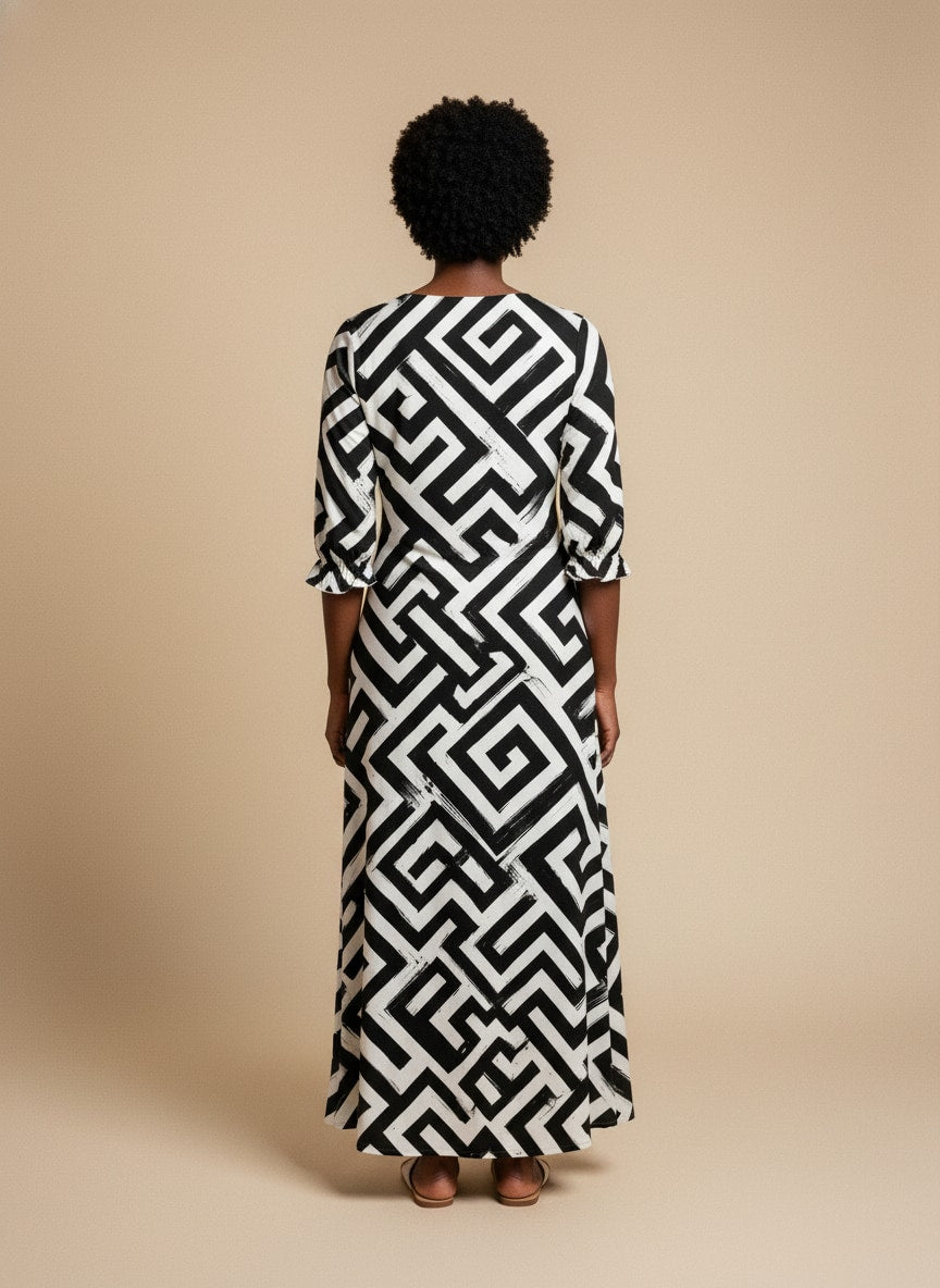 "Zamu" Long Sleeve Maxi Dress