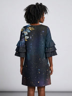 "Nyota" Stacked Ruffle Sleeve Dress