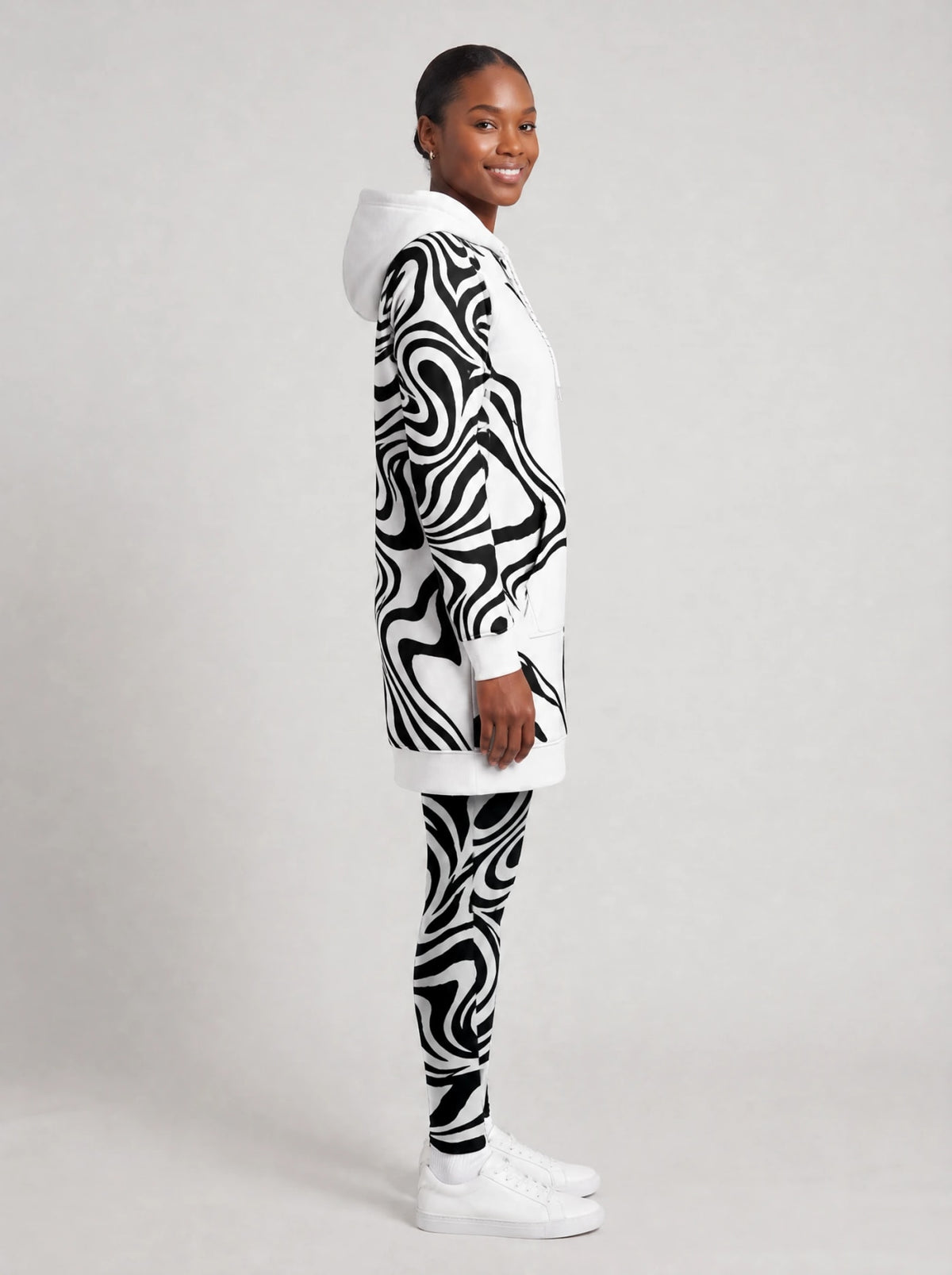 "Kimbunga White" Hoodie Dress