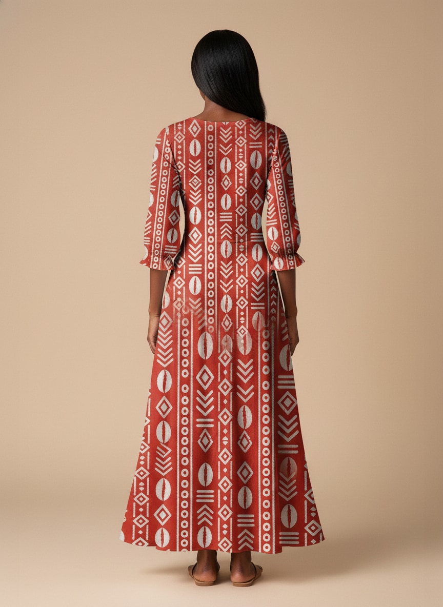 "Oshun Kijani" Long Sleeve Maxi Dress