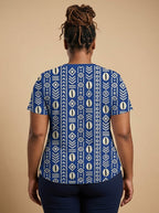 "Oshun" Royal Blue V-Neck T-Shirt