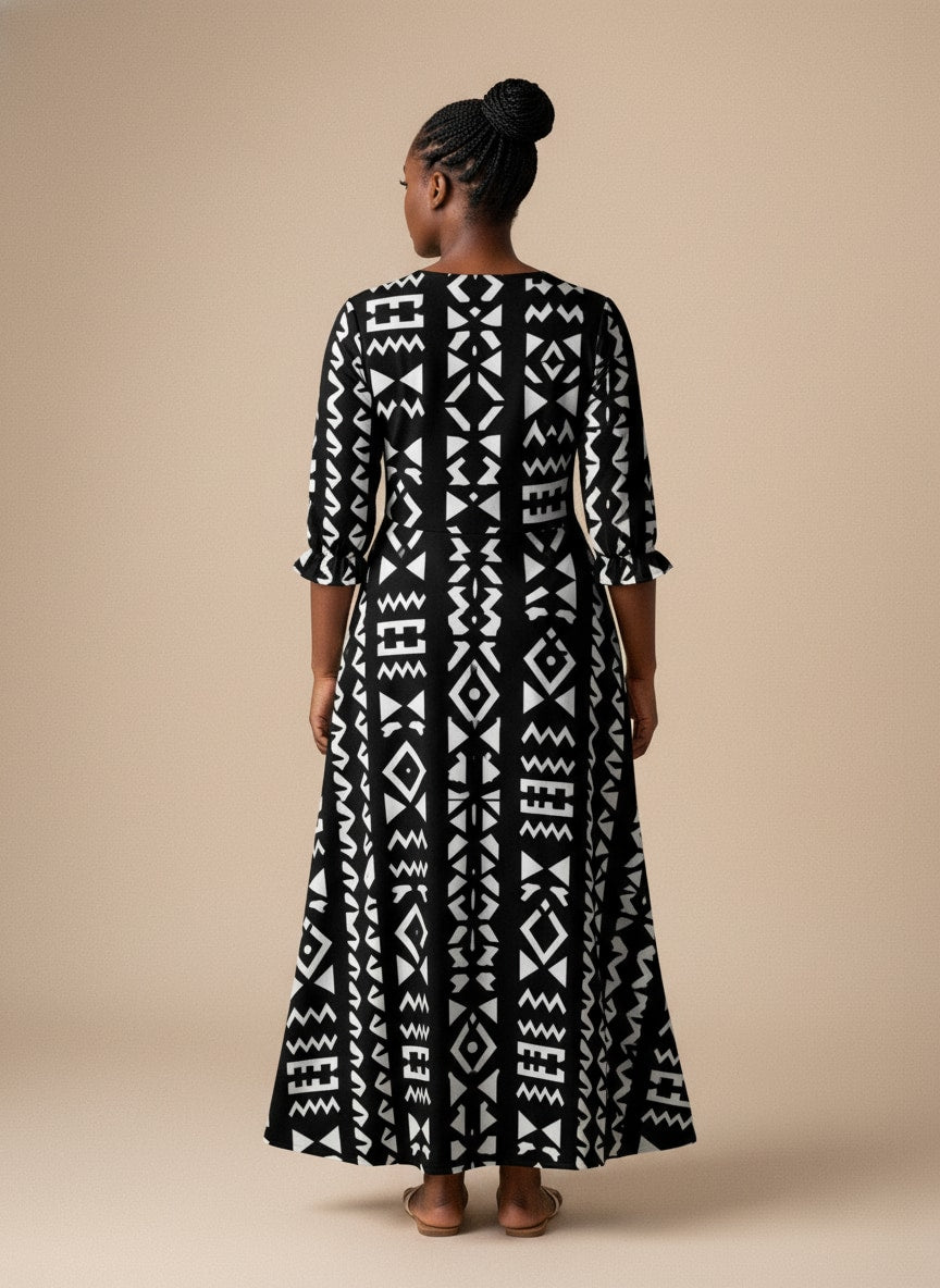 "Kuba" Long Sleeve Maxi Dress