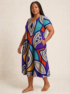 "Johari" V Neck Midi Dress