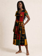 "Kumbuka" V Neck Midi Dress