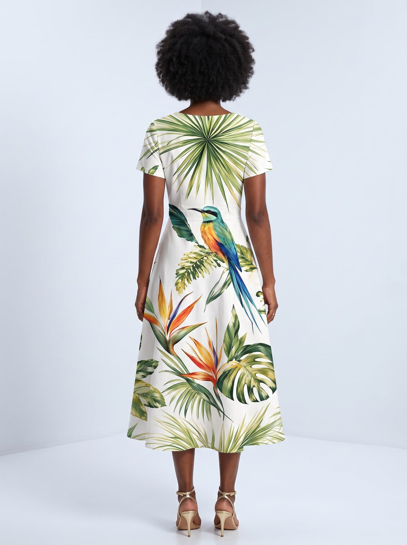 "Ndege" Sweetheart Midi Dress