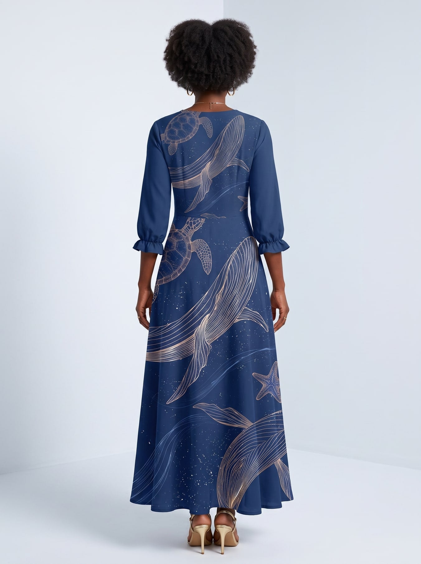"Pwani" Long Sleeve Maxi Dress