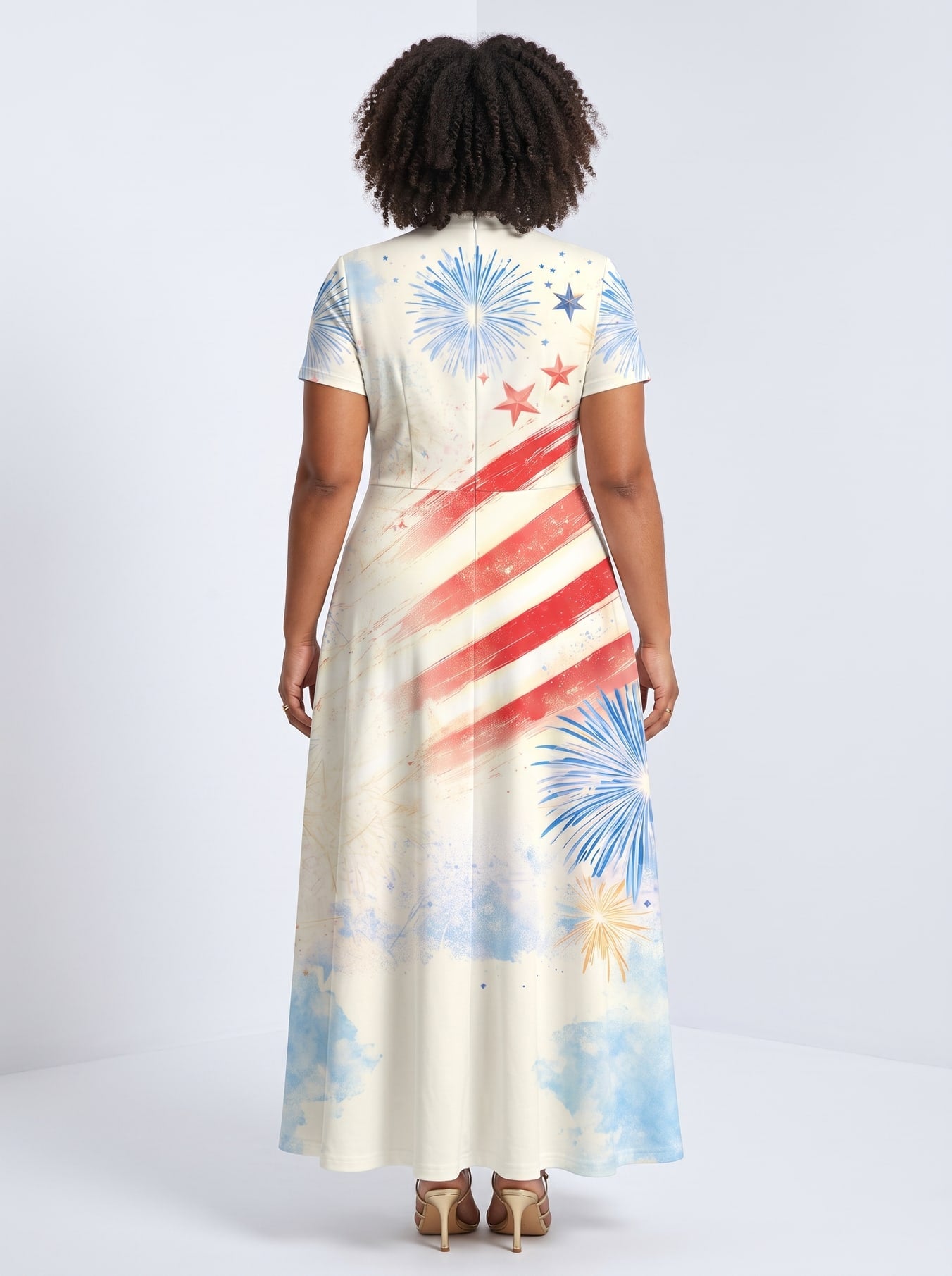 "Freedom" Short Sleeve Maxi Dress