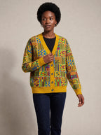 "Shangwe" Cardigan — three-quarter view on model