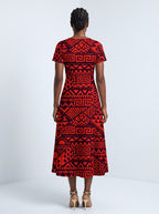 "Shaka Burgundy" Sweetheart Midi Dress