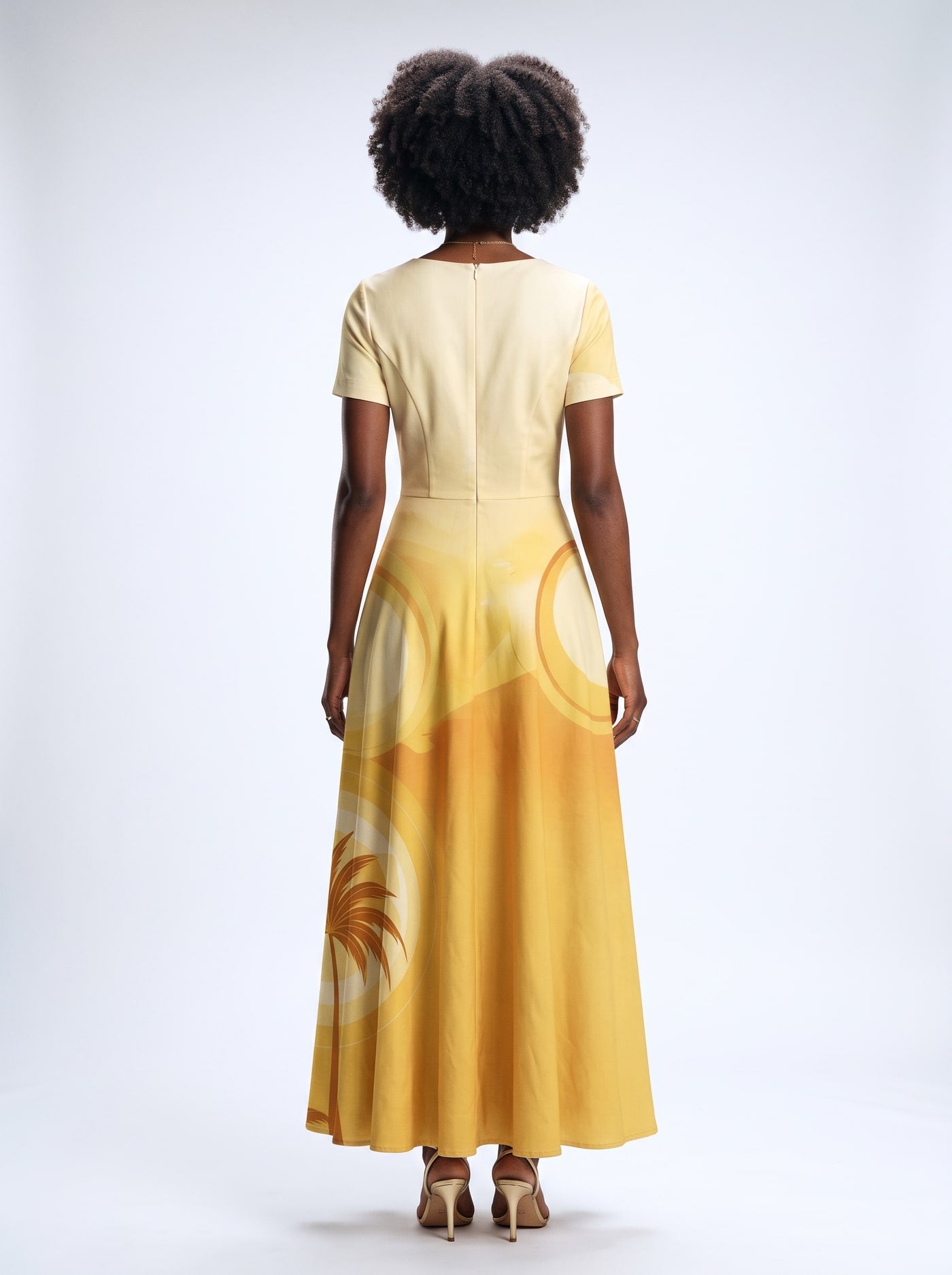 Ancestral Flame Short Sleeve Maxi Dress