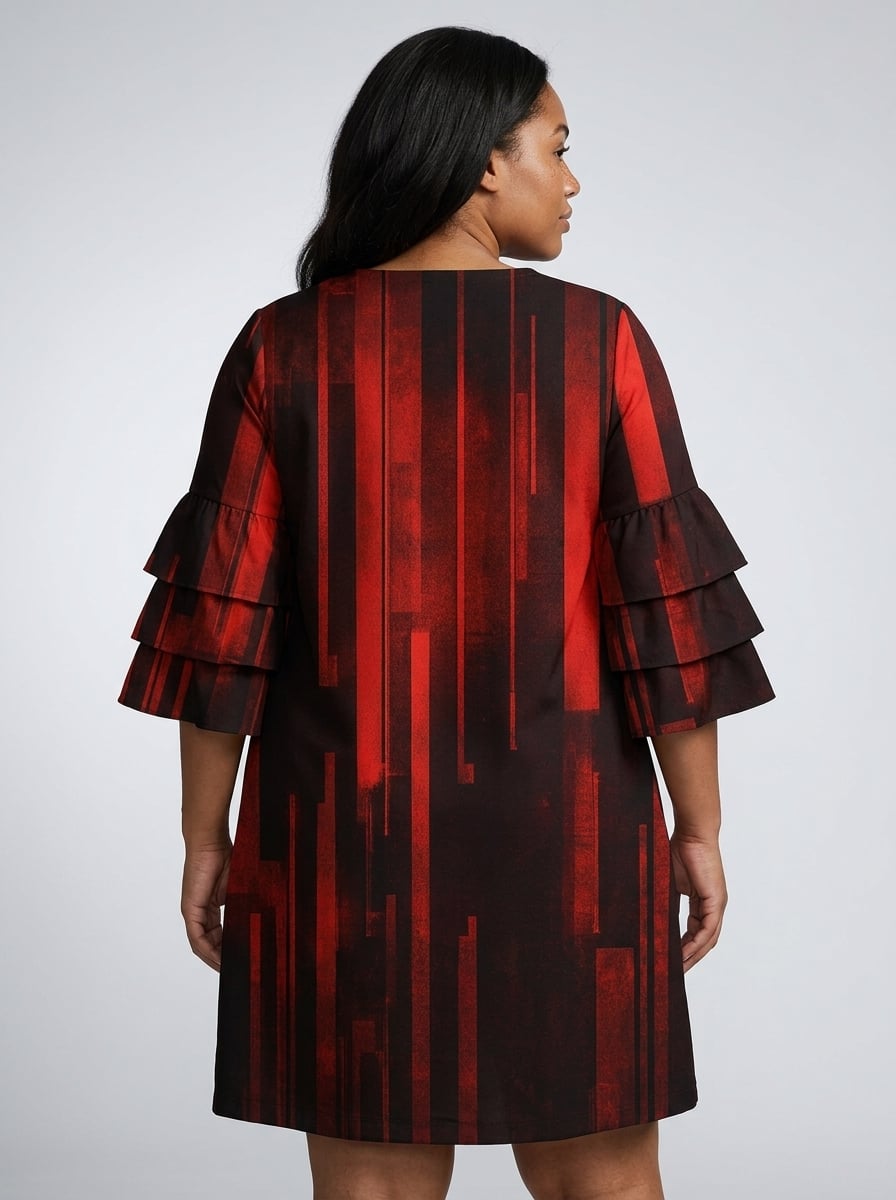 "Asante" Stacked Ruffle Sleeve Dress