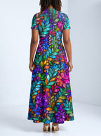 "Upinde" Short Sleeve Maxi Dress