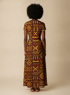 Mudcloth Short Sleeve Maxi Dress