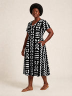 "Kuba" V Neck Midi Dress