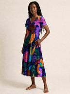"Bustani" V Neck Midi Dress