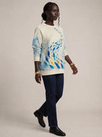"Samaki" Sweatshirt — three-quarter view on model