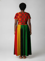 "Kwanza" Short Sleeve Maxi Dress