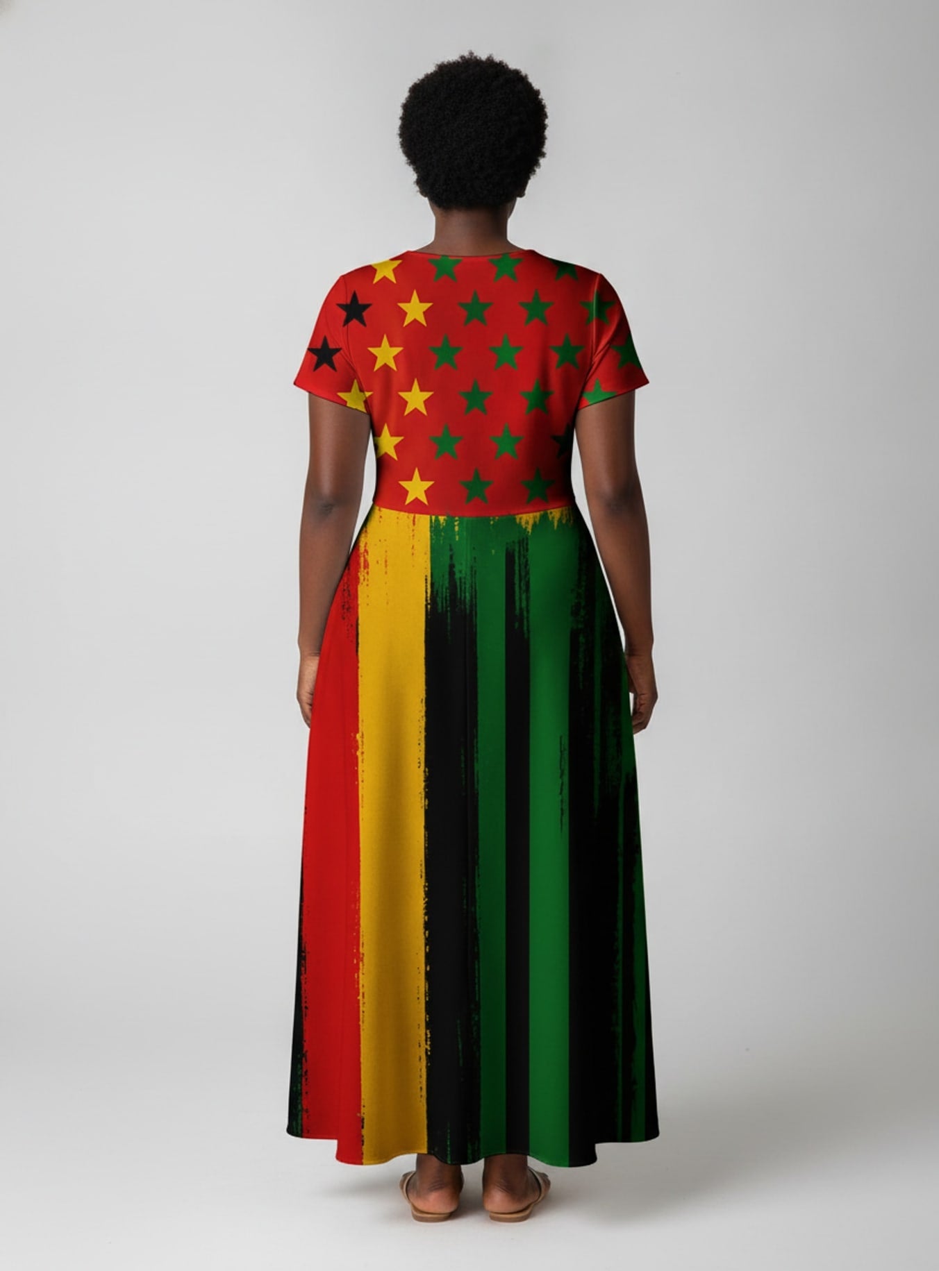 "Kwanza" Short Sleeve Maxi Dress