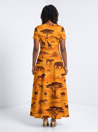 "Mbuga" Short Sleeve Maxi Dress