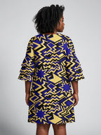 Royal Blue Sheba Stacked Ruffle Sleeve Dress
