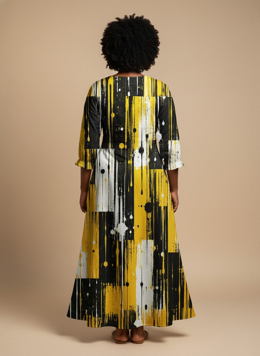 "Mvua" Long Sleeve Maxi Dress