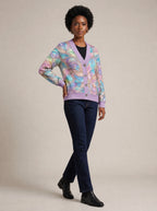 "Almasi" Cardigan — three-quarter view on model