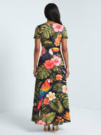 "Kasuku" Short Sleeve Maxi Dress