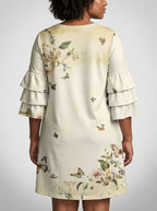 Gorgeous Black Queen Stacked Ruffle Sleeve Dress