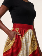 "Utukufu" Twirl Skirt — waistband and pocket close-up