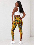 "Kente" Leggings — full body view on model