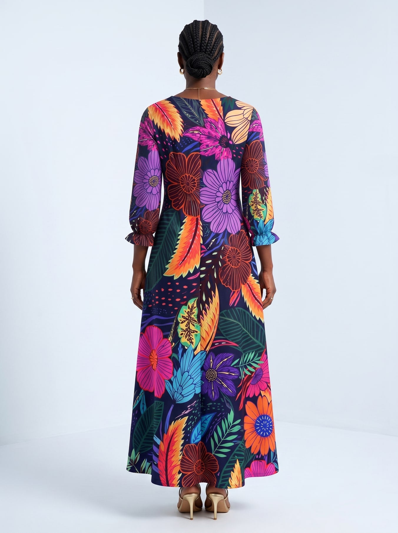 "Bustani" Long Sleeve Maxi Dress