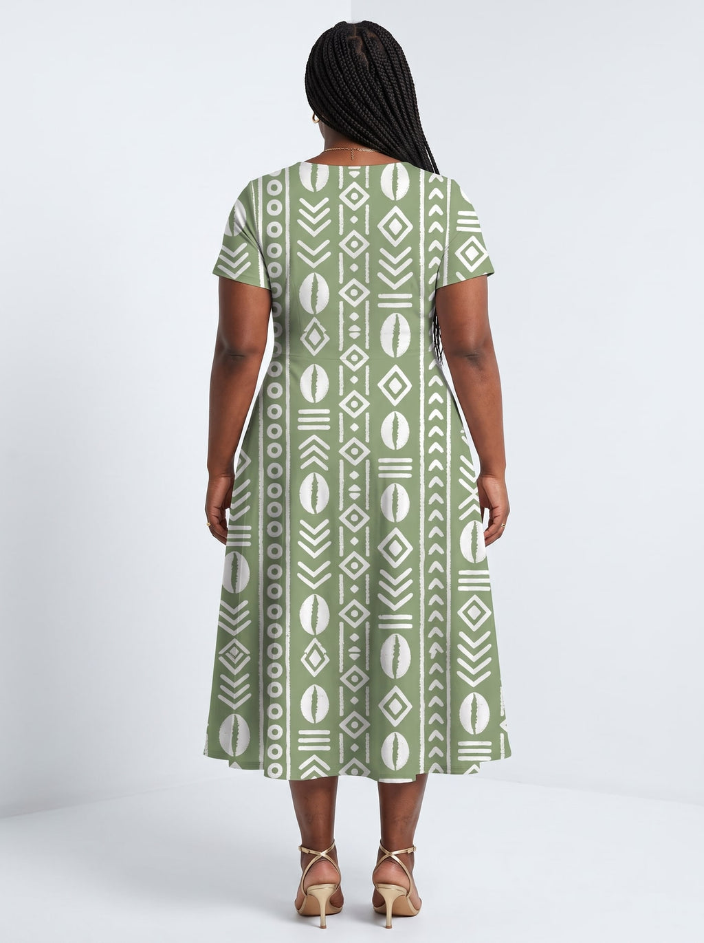 "Oshun Verde" Sweetheart Midi Dress
