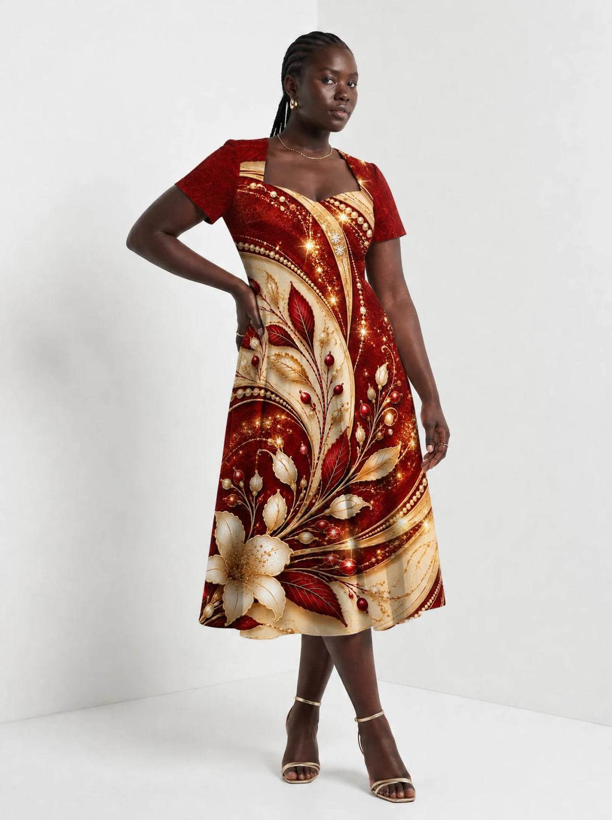"Hariri" Sweetheart Midi Dress Promo